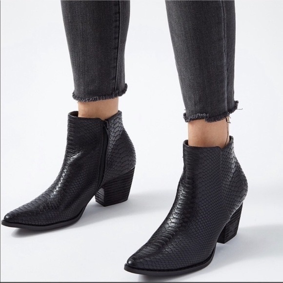 Astoria Faux Snakeskin Ankle Boots - Picture 1 of 5